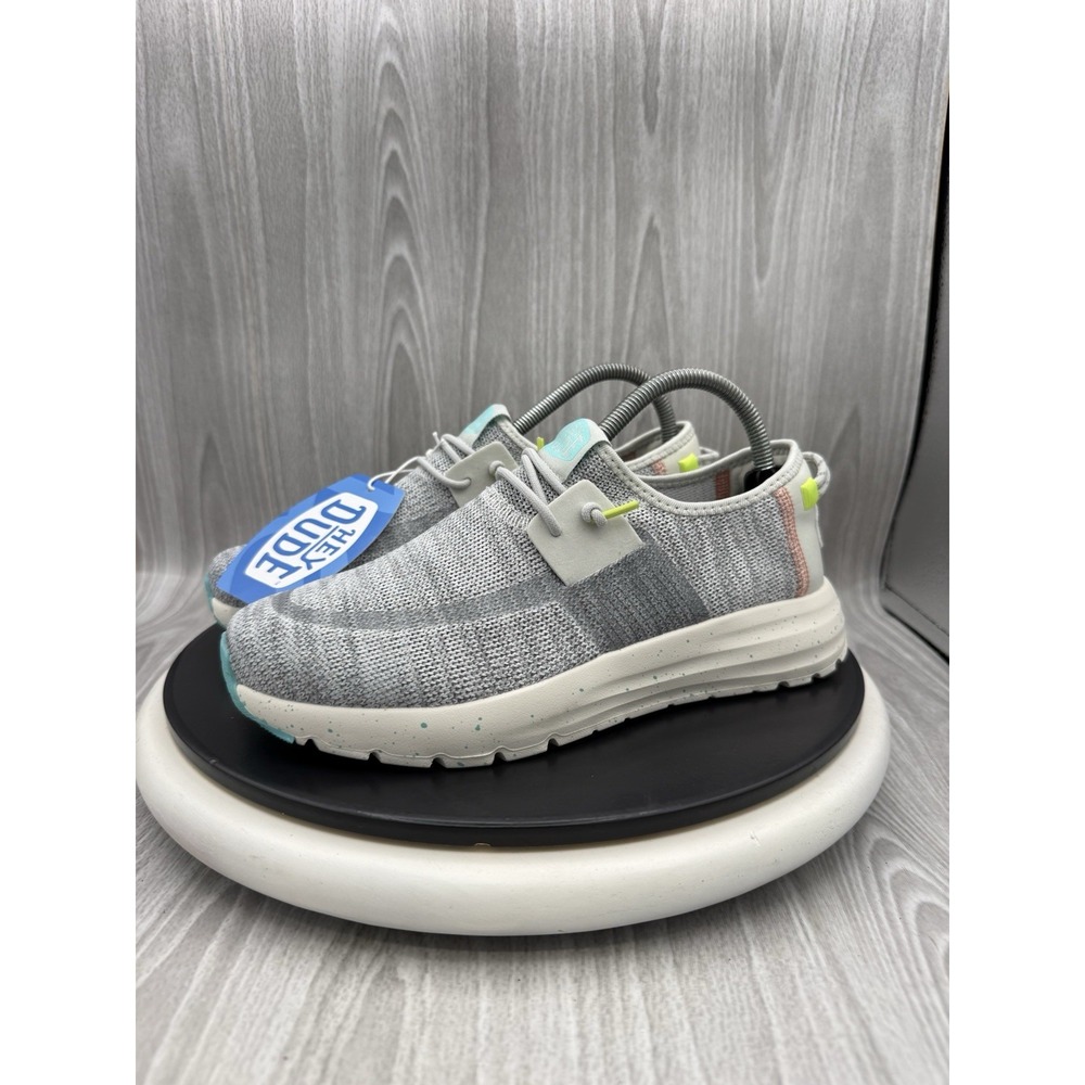 Hey Dude Sirocco Speckle Womens Size 8 Grey Knit Casual Slip On Comfort Shoes